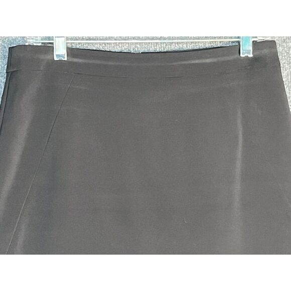 Ann Taylor Petite Mini Pencil Skirt High Waisted Slit Pleated Black Womens Sz 8P - Picture 2 of 12